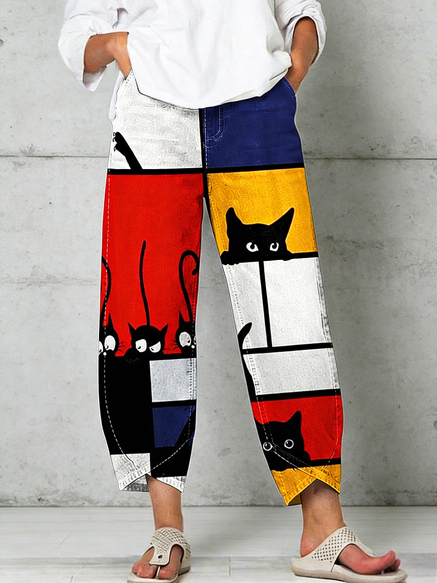 Women's Animal Art Print Trousers