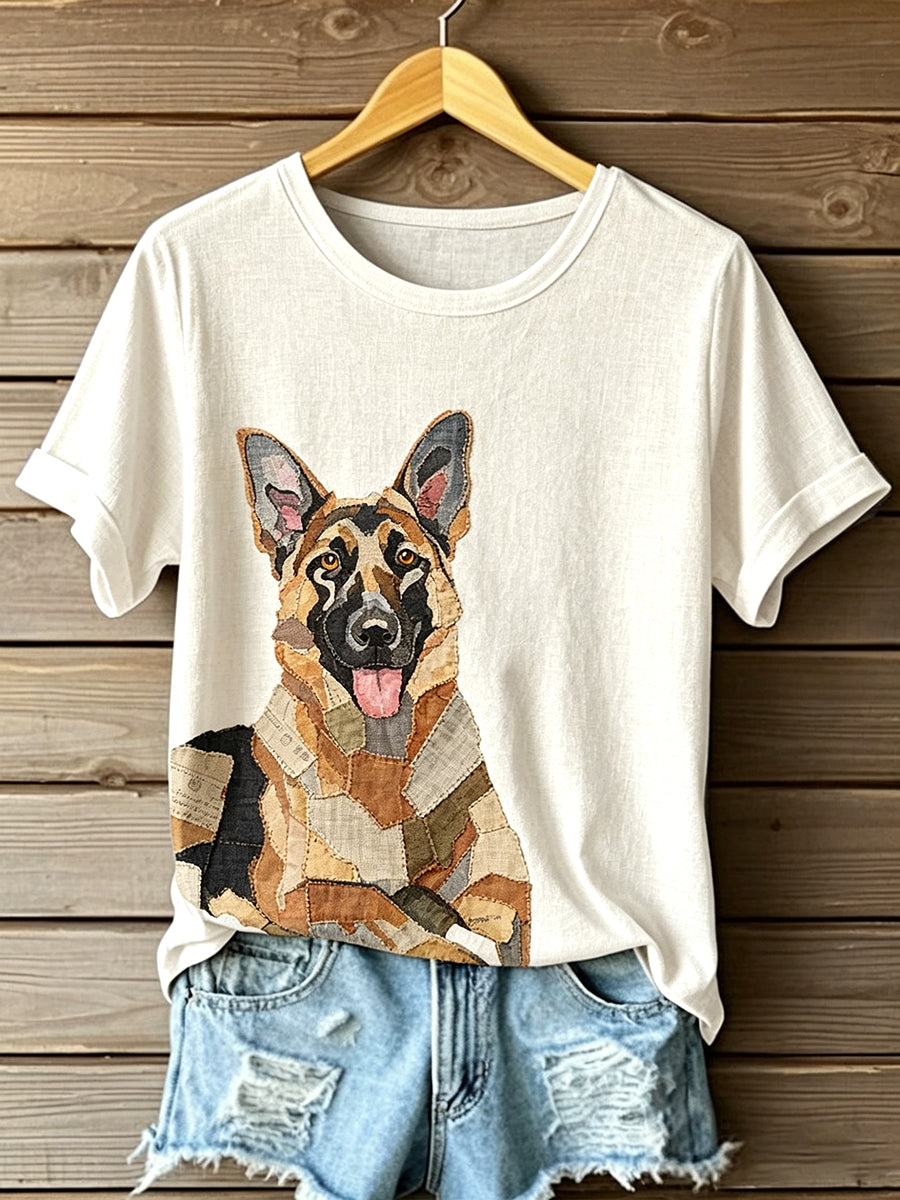 Women's German Shepherd Pattern T-Shirt