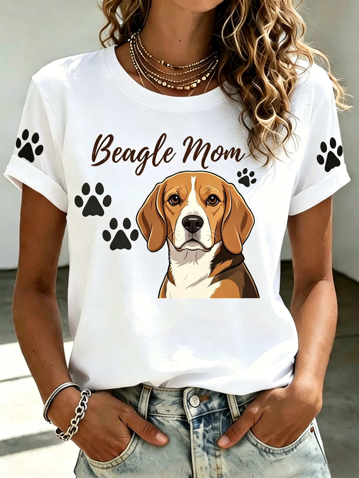 Women's Beagle Rescue Print Short-Sleeve T-Shirt