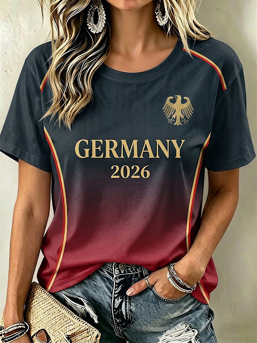 Women's German Football Fan Graphic T-shirt