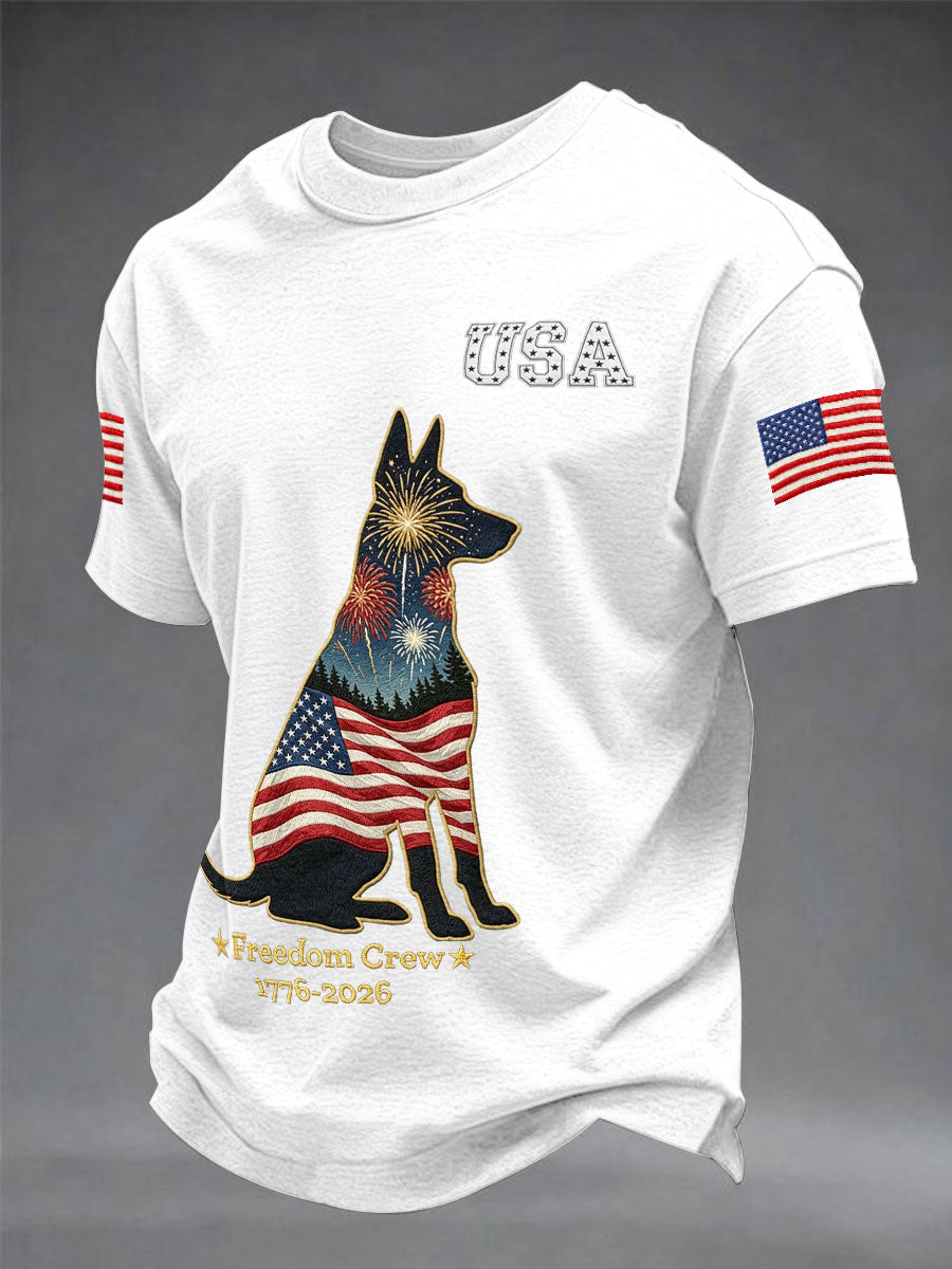 Men's German Shepherd USA 1776-2026 short sleeves t-shirt