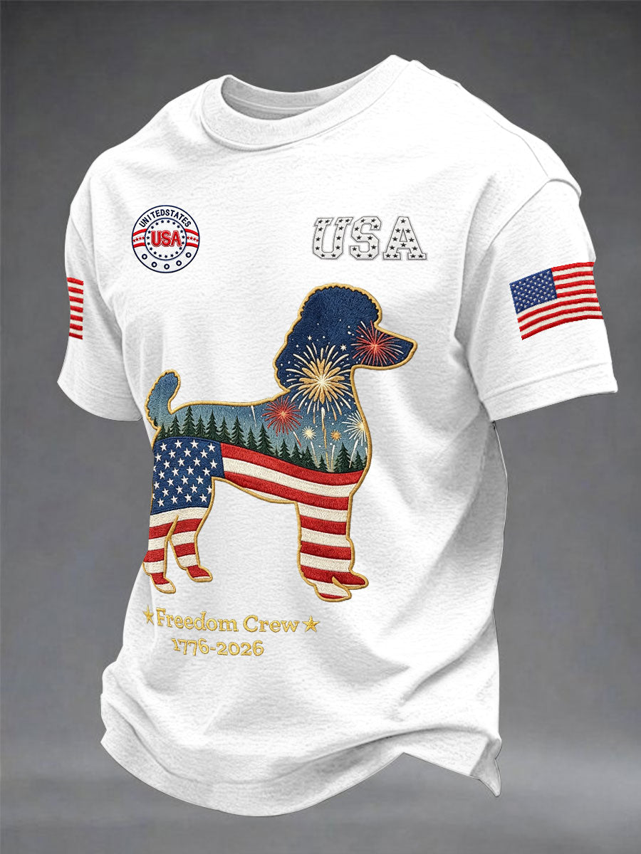 Men's Poodle USA 1776-2026 short sleeves t-shirt
