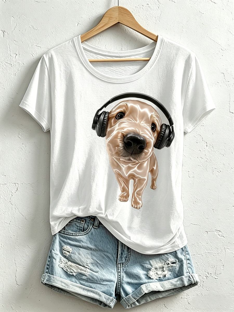 Women's Funny Dog Pattern T-Shirt