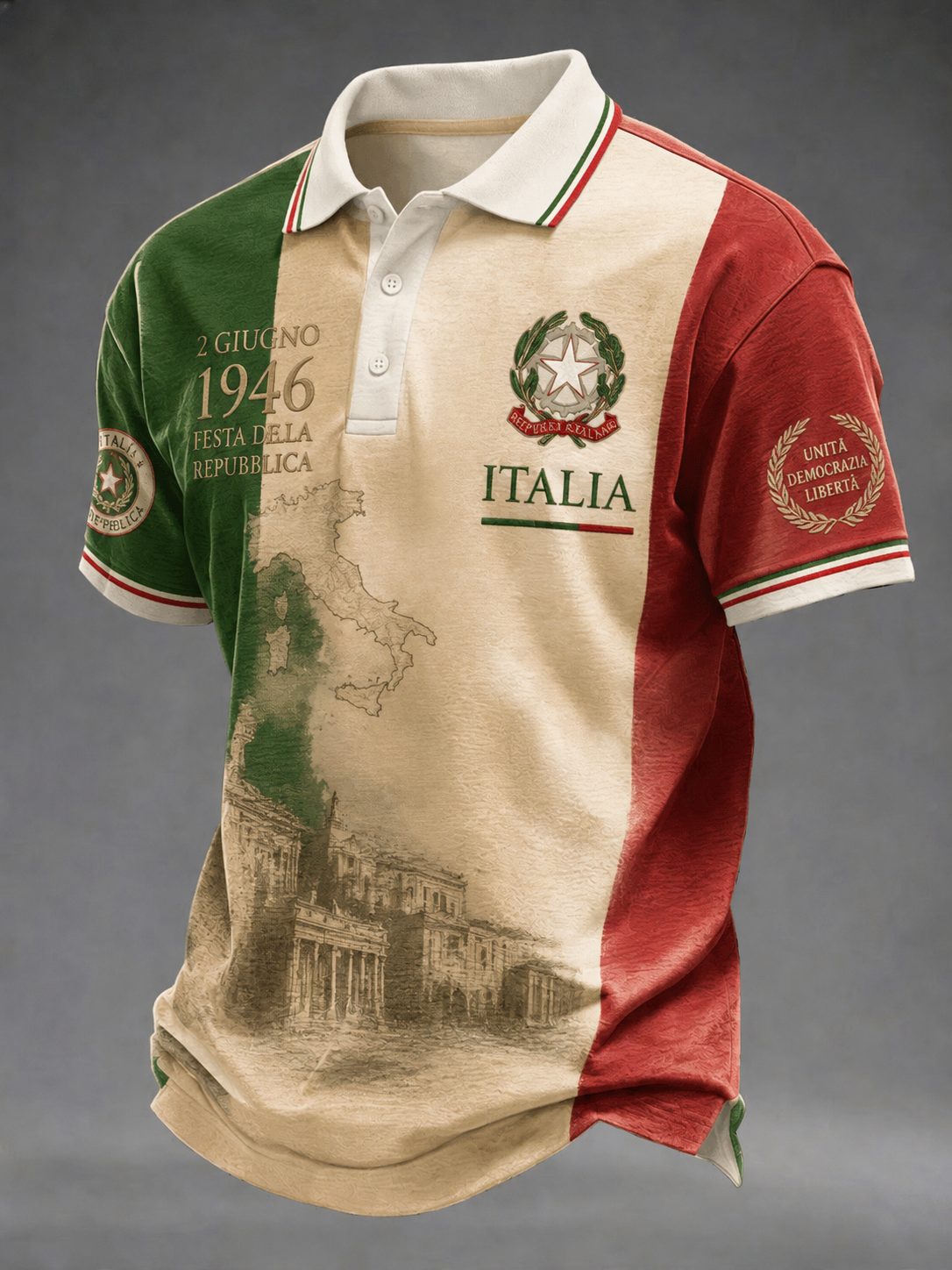Men's Festa Della Repubblica Repvbblica Italiana Printed Shirt
