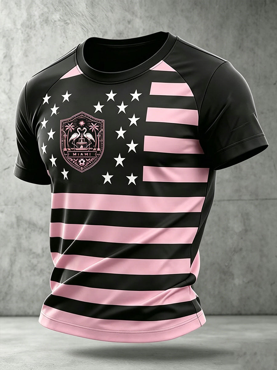 Men's Soccer Print Casual T-Shirt