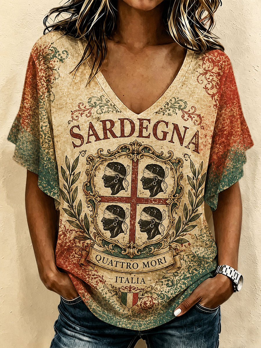 Maglietta a manica corta da donna Sardegna Quattro Mori Hang Shot