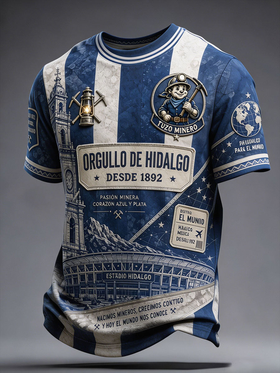 Camiseta para hombre con estampado artístico de los Tuzos, amantes del fútbol mexicano