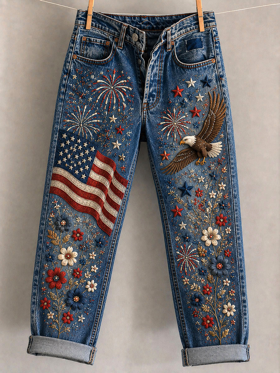 Women's Independence Day Printed Casual Pants