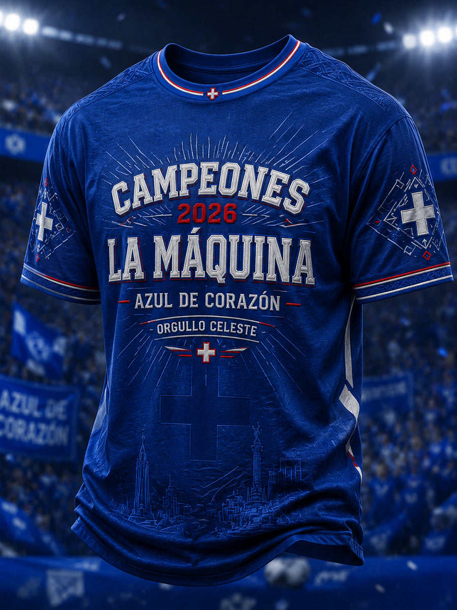 Camiseta casual con estampado de Campeones 2026 para hombre