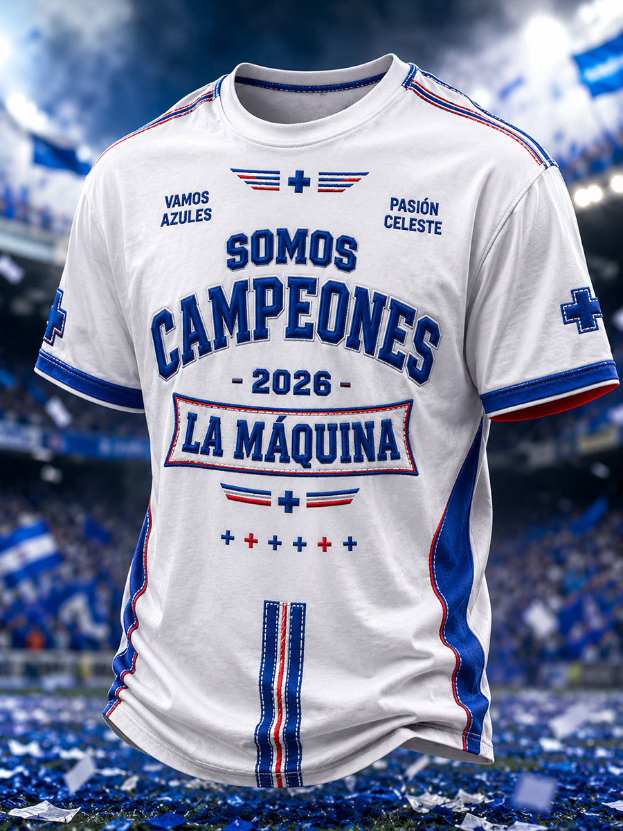 Camiseta casual estampada Campeones 2026 para hombre