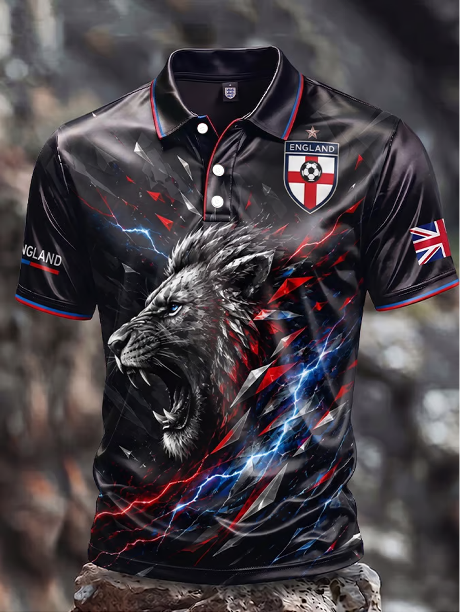 Men's UK Football Lover England Printed polo shirt