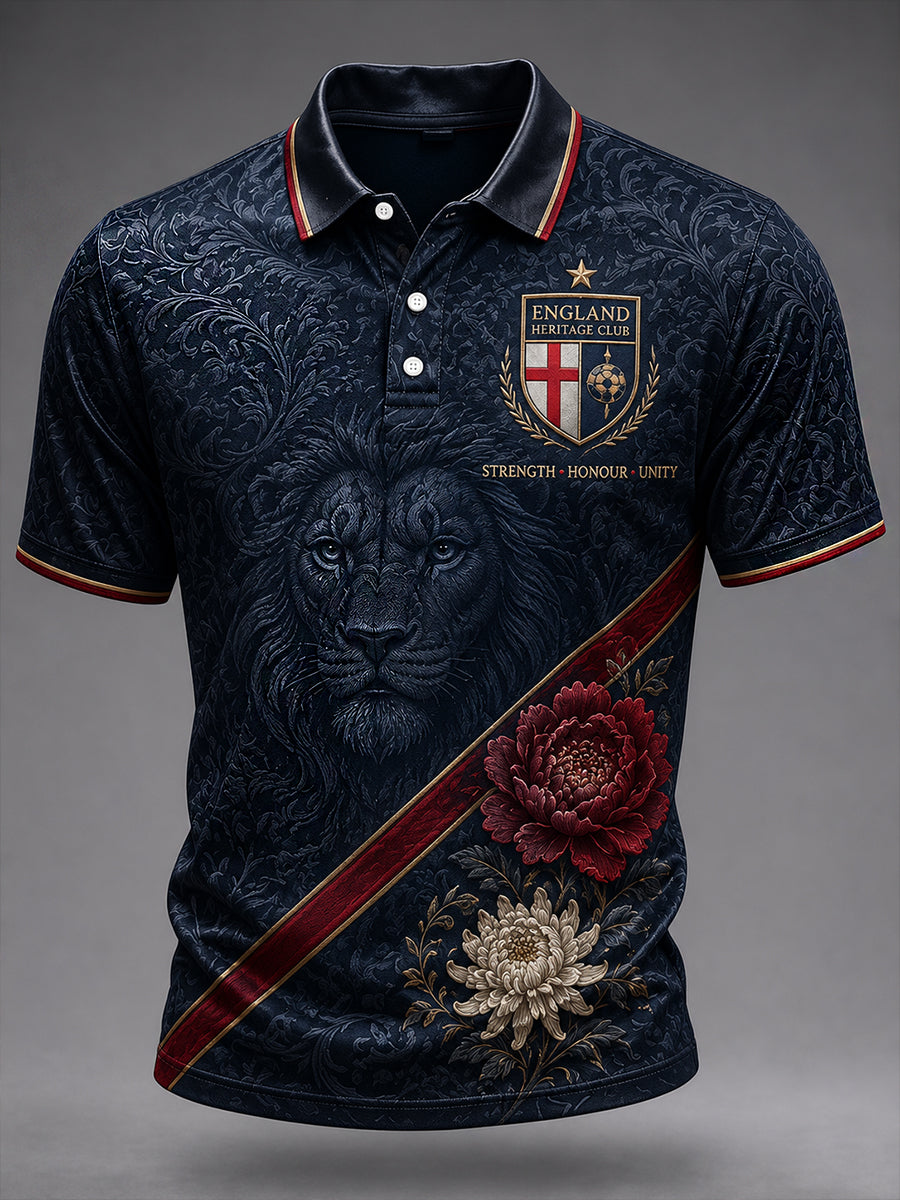 Retro England Football Fan Art Print Casual Jersey