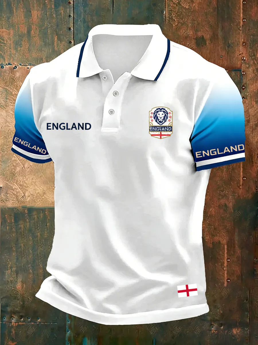 Retro England football fan art print casual jersey
