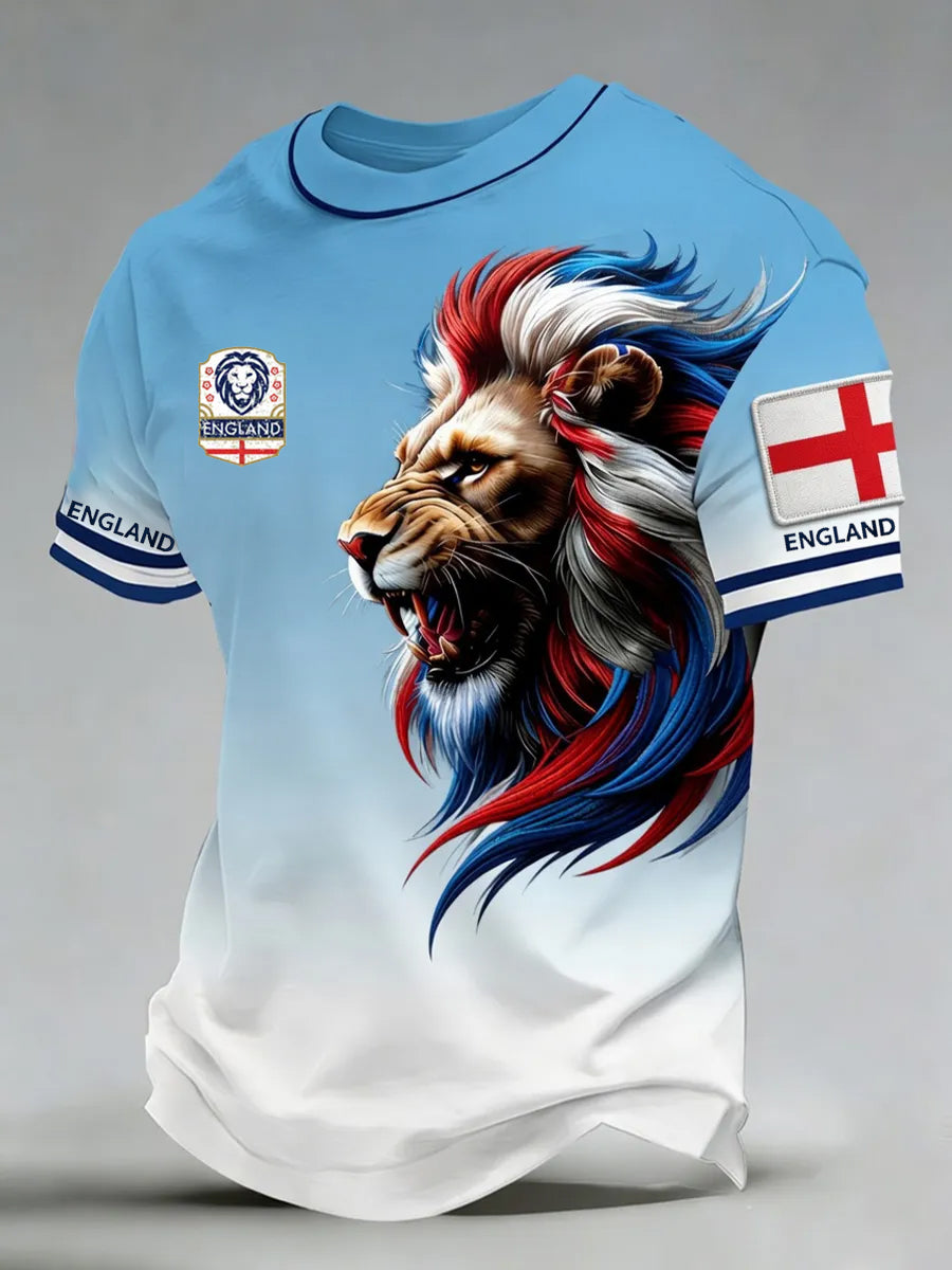 Retro England football fan art print casual jersey