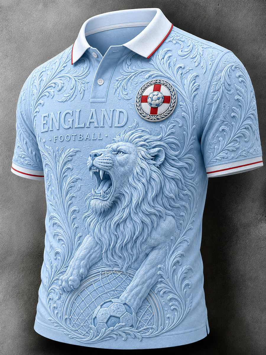 Retro England Football Fan Art Print Casual Jersey