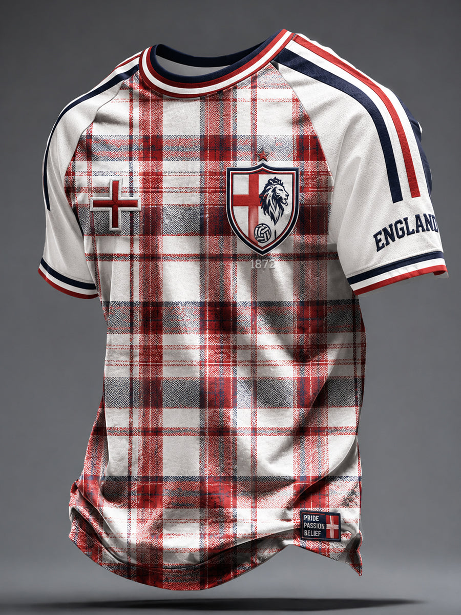 Retro England Football Fan Art Print Casual Jersey
