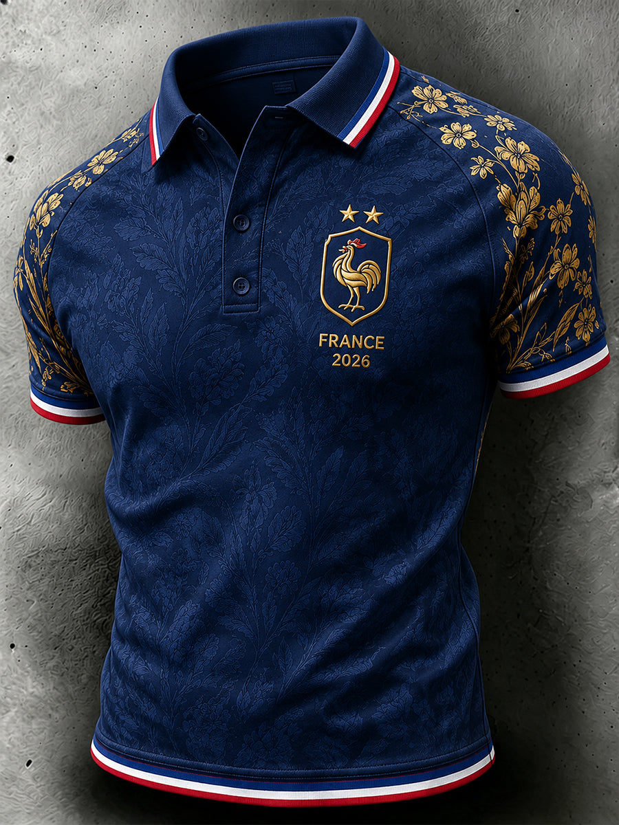Men's France Football Print Polo Shirt
