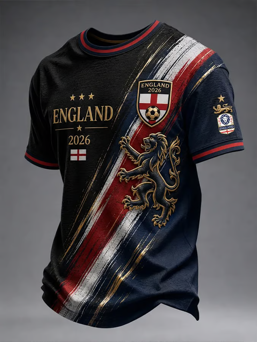 Men's UK Football Lover England Printed short sleeves t-shirt