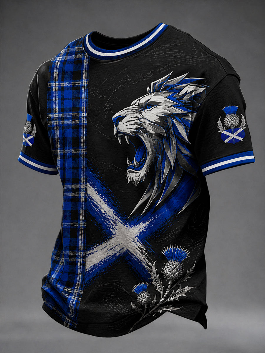 Men's Scotland Art Printed Short Sleeve T-shirt