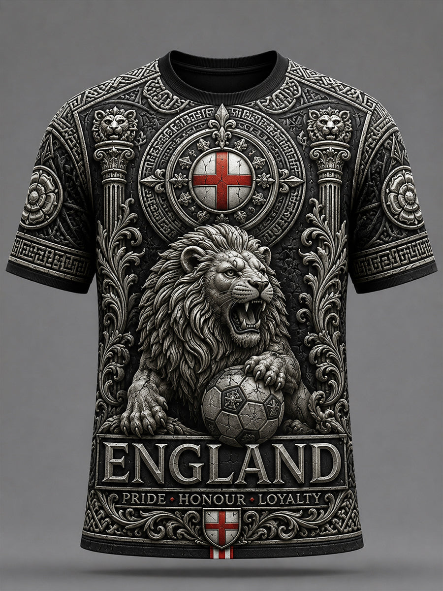 Retro England football fan art print casual jersey