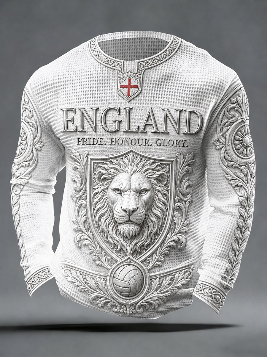 Retro England Football Fan Art Print Casual Jersey