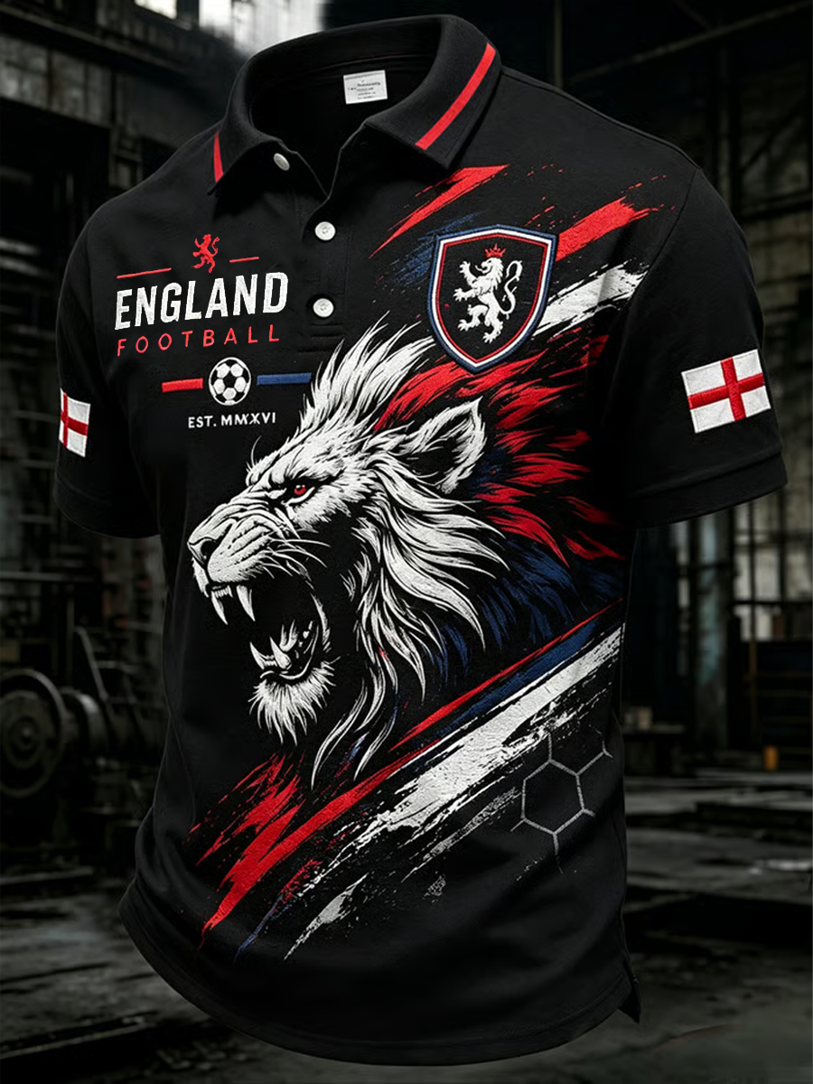 Men's UK Football Lover England Printed polo shirt