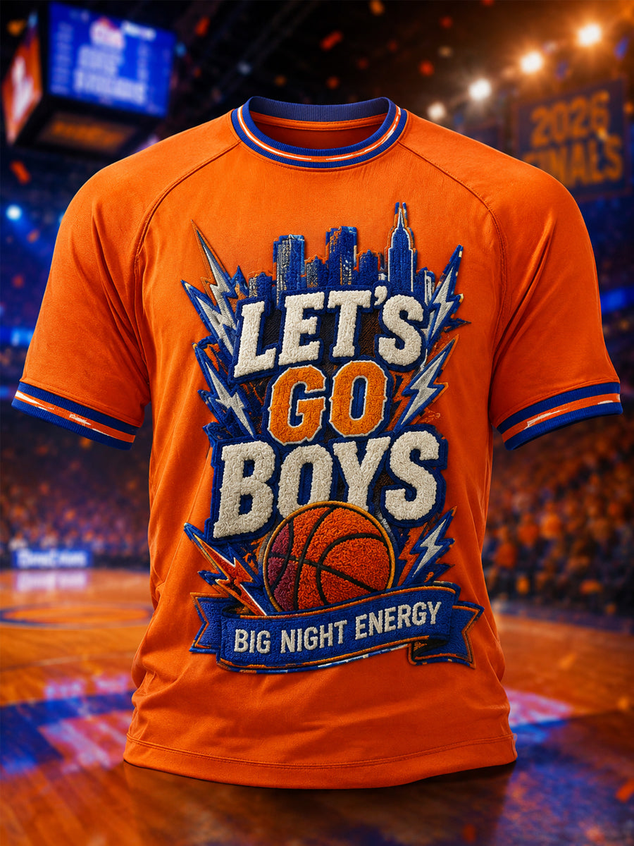 Men's Let's Go Boys Gift For Basketball Fans Print Casual Tee