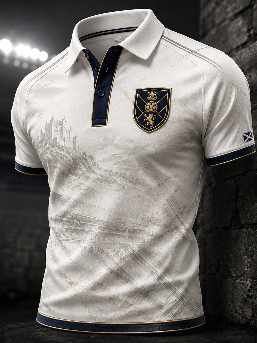 Men's Scotland Football Art Print Polo Shirt
