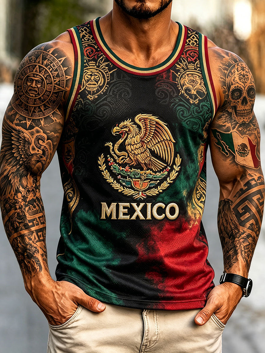 Camisetas sin mangas impresas del amante del fútbol del arte de México de los hombres