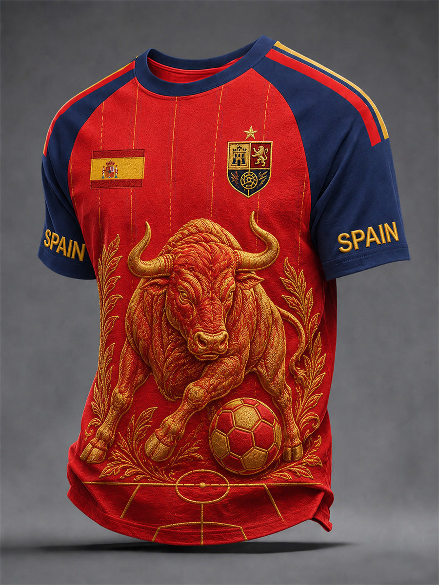 Regalo de los hombres para España Fútbol Fans Imprimir Casual Tee