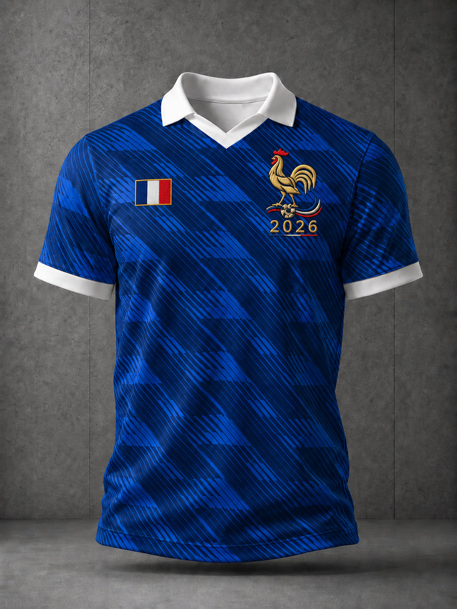 T-shirt pour hommes France Football à imprimé graphique pour fans