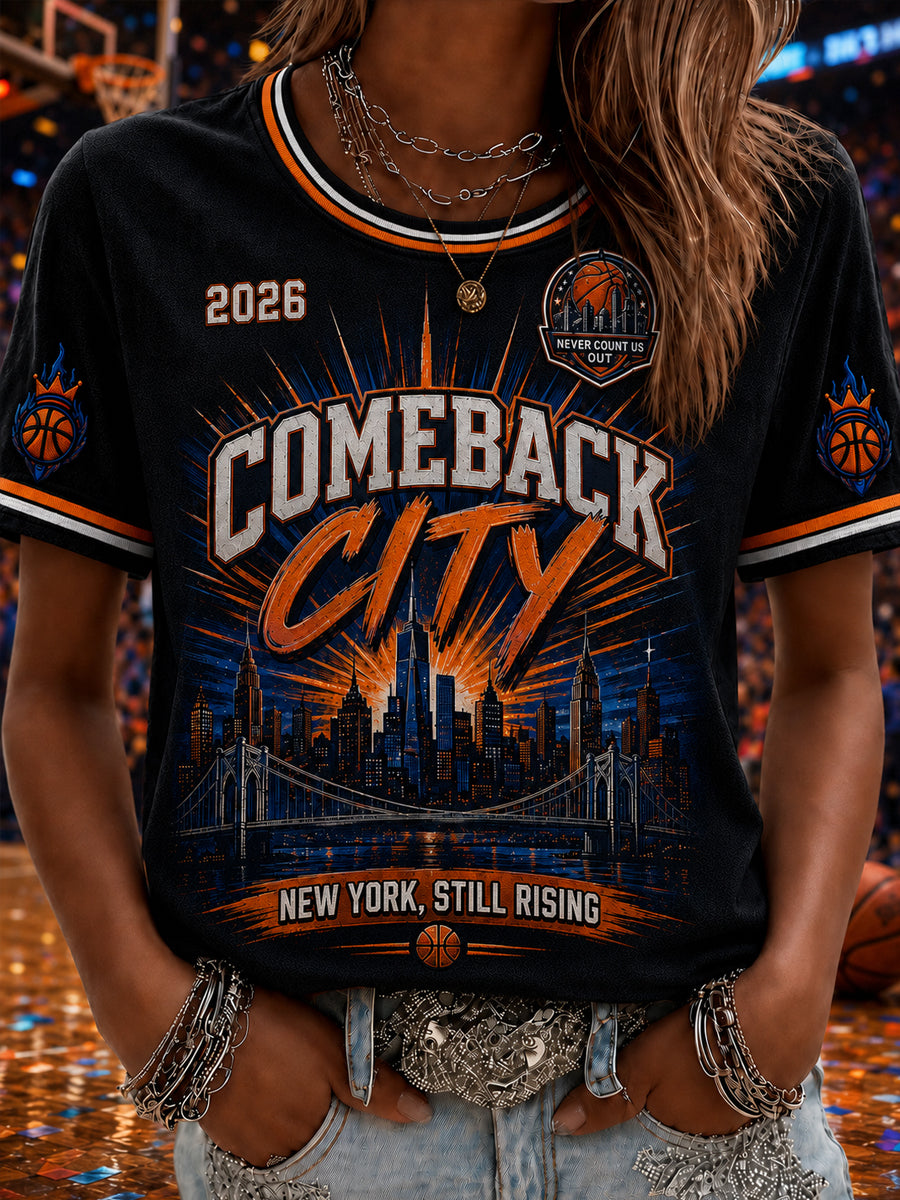 Women's Classic Basketball Fan Graphic Short Sleeve T-shirt