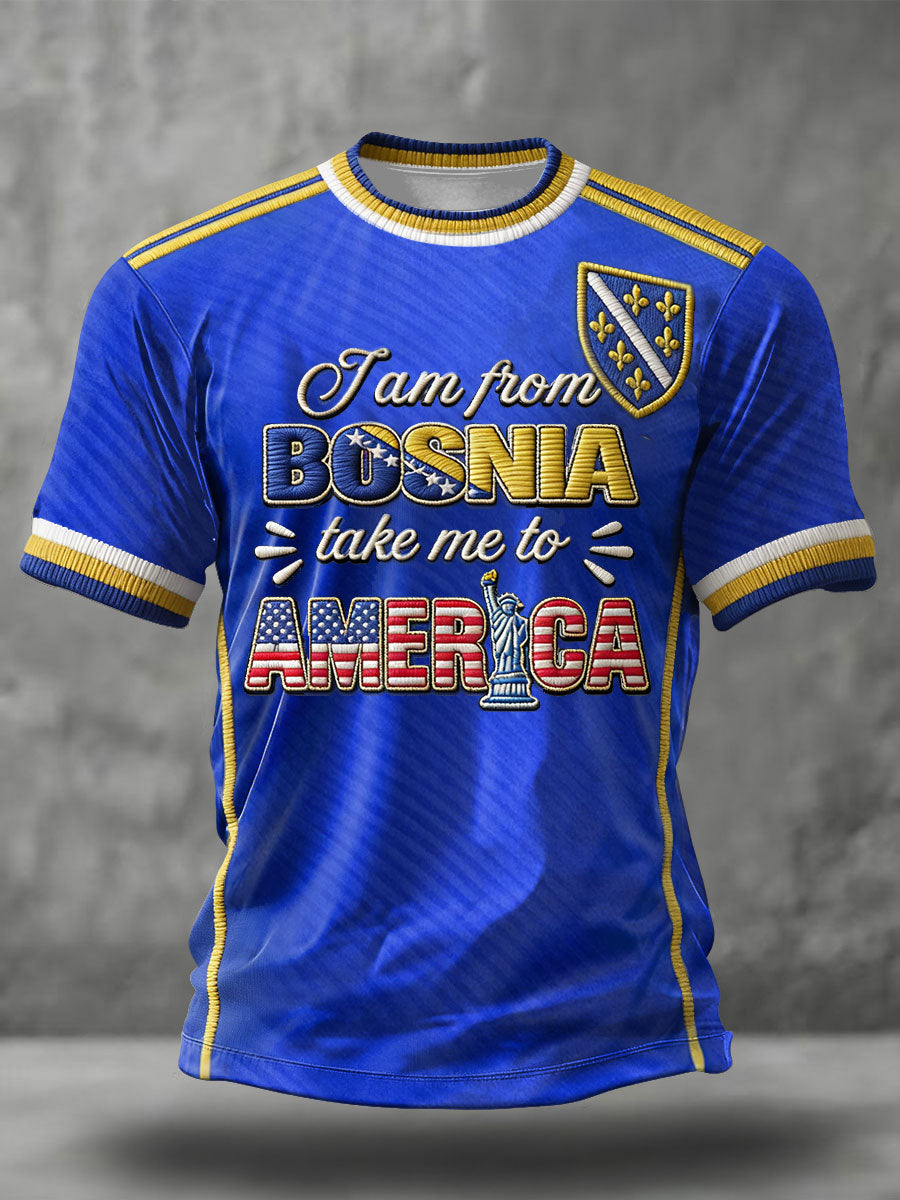 Muški nogometni majic za ljubitelje Bosne s otisnutim ZMAJEVIMA