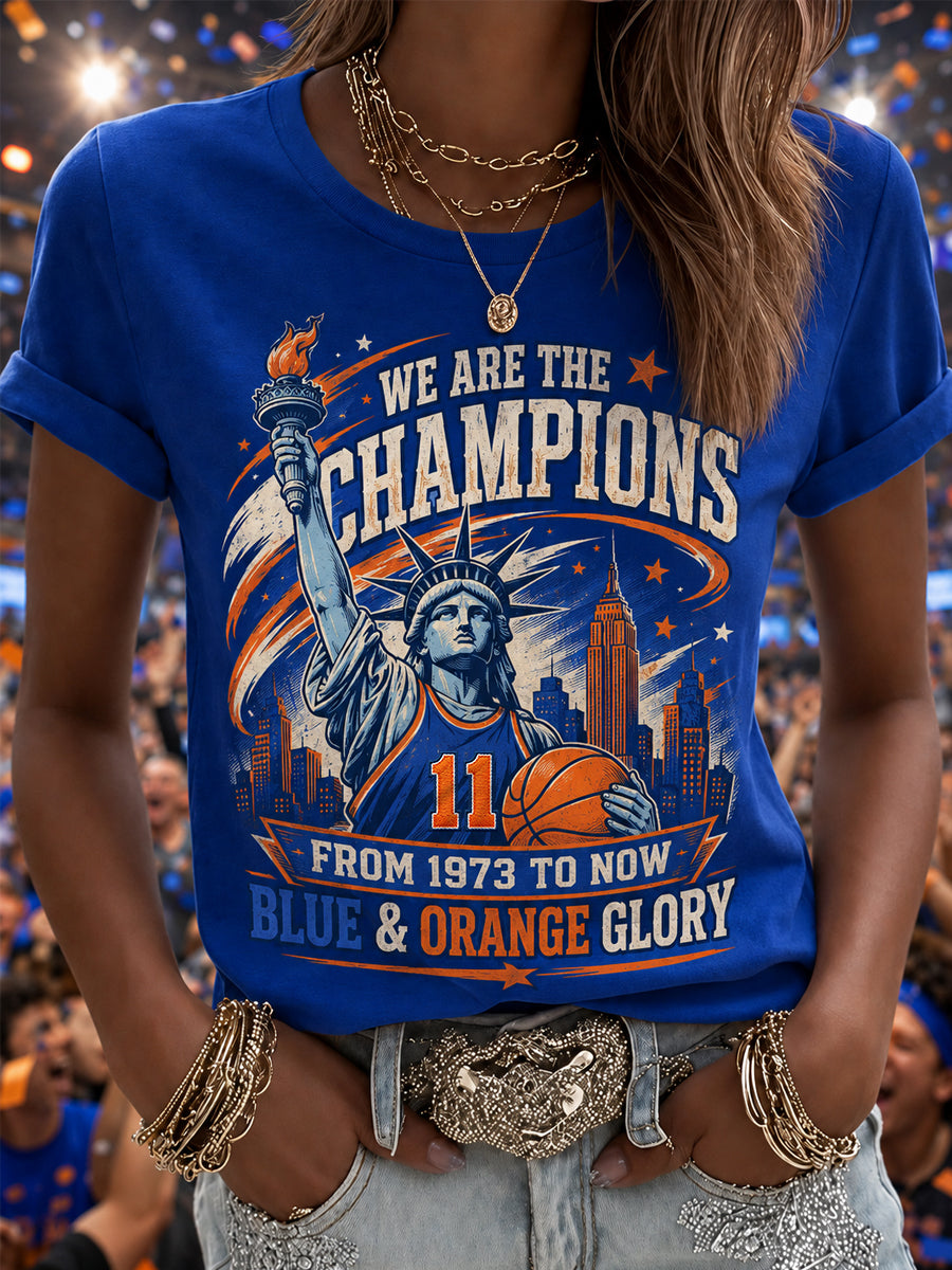 Women's New York Basketball Champions Celebration Print Casual Tee