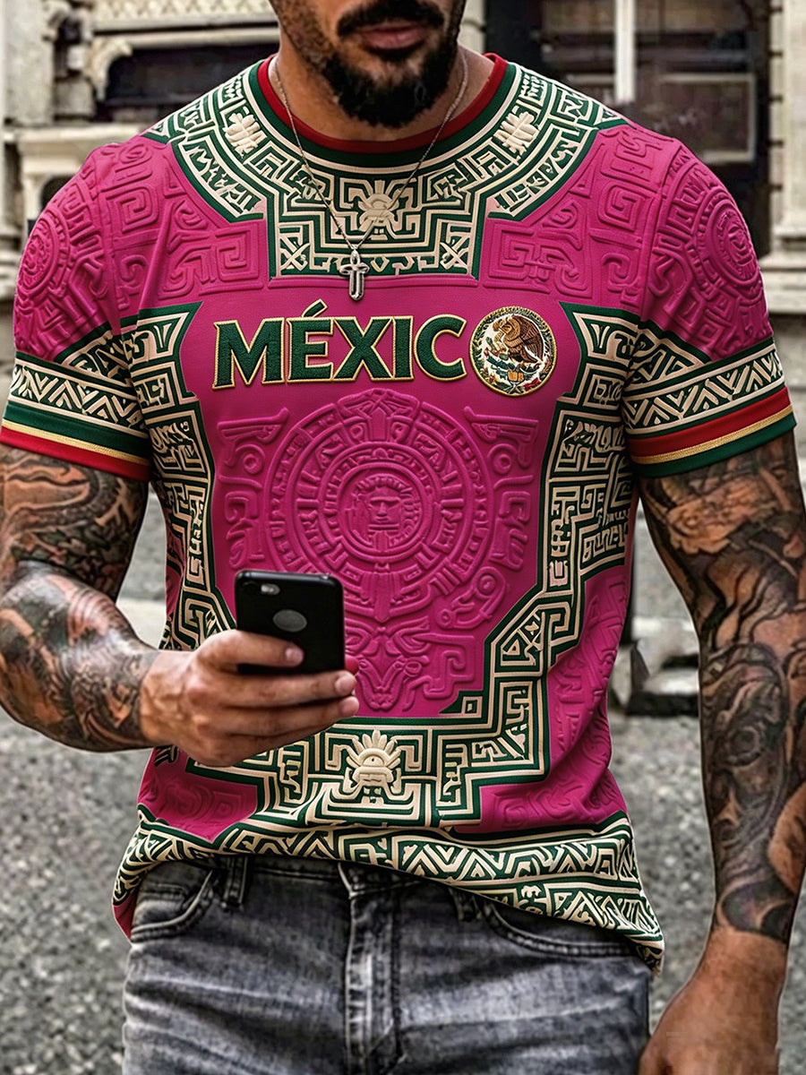 Camiseta estampada con diseño orgulloso de México para hombre
