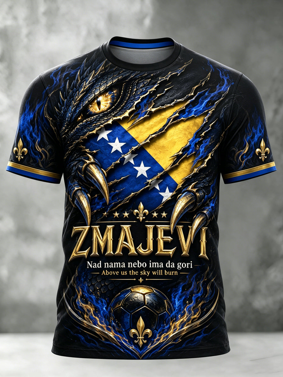 Muškarci bosanski nogomet utakmica navijač umjetnost Tiskati T-shirt