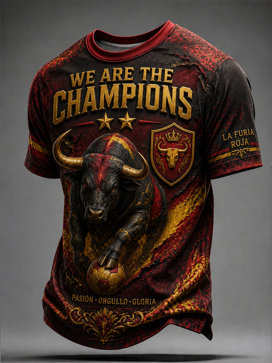 Camiseta de manga corta para hombre de España, «We Are the Champions»
