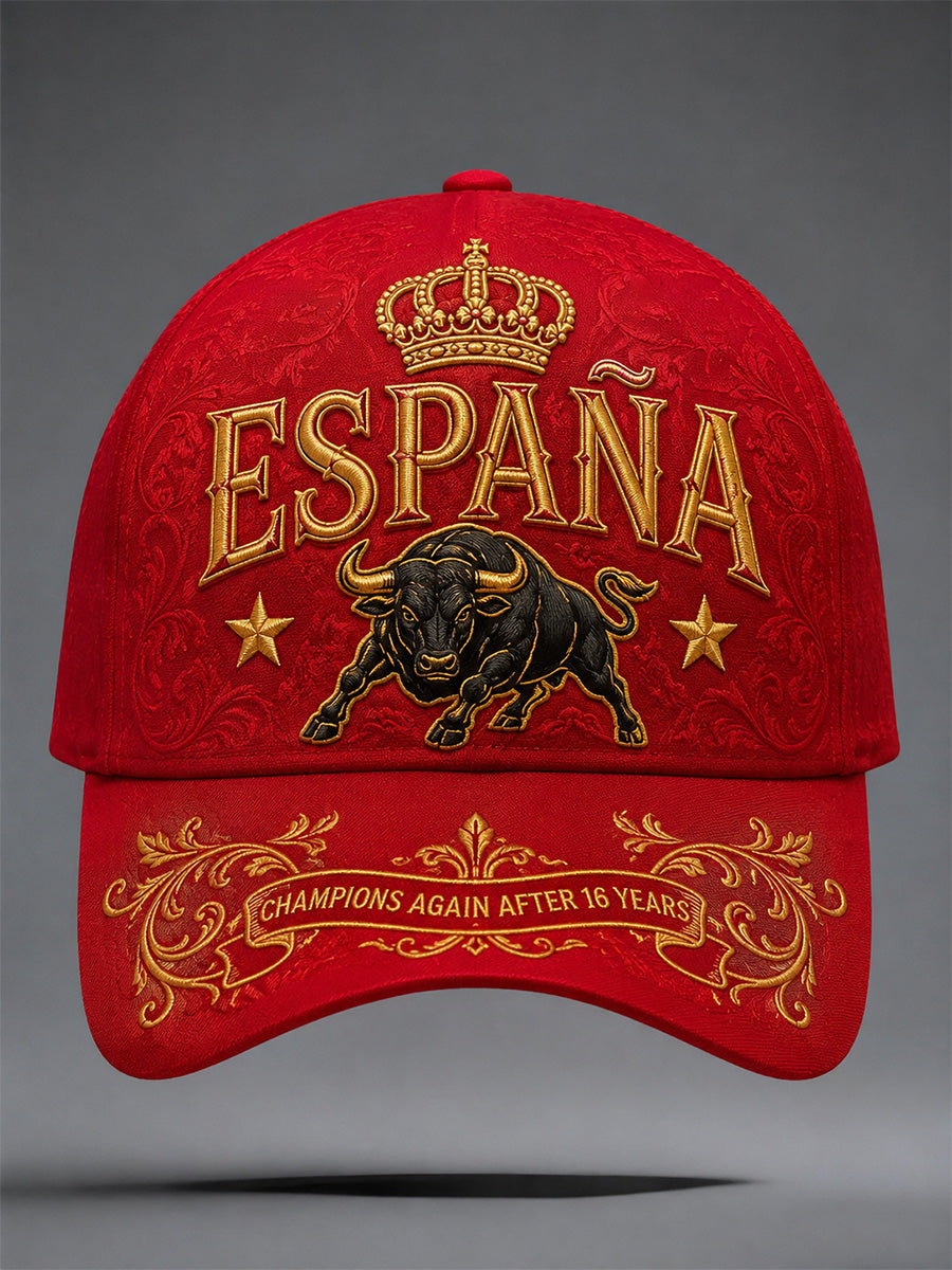 Gorra unisex con estampado de “We Are The Champions 2026” para celebrar a España campeona, regalo ideal para aficionados al fútbol