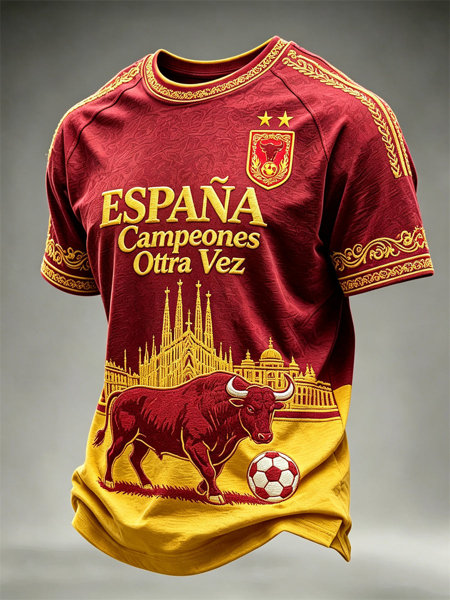 Camiseta de manga corta con estampado en contraste Bull & Sagrada Família para hombre