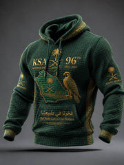 Men's Saudi Arabia's 96th National Day Checkered Cotton Hoodie