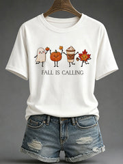 Women's 'Fall Is Calling' Printed Casual T-Shirt