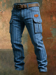 Men's Retro Business Style Casual Work Trousers