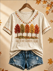 Women's Fall Is My Favorite Color Printed short-sleeved T-shirt