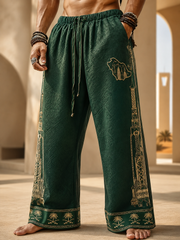 Men's Saudi Arabia National Day Cotton And Hemp Pants