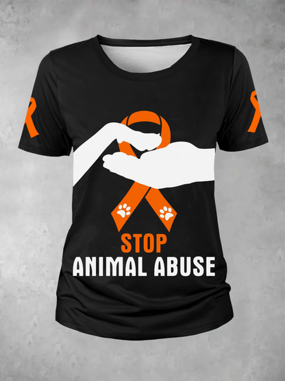 Women's stop animal abuse T-shirt