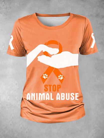 Women's stop animal abuse T-shirt