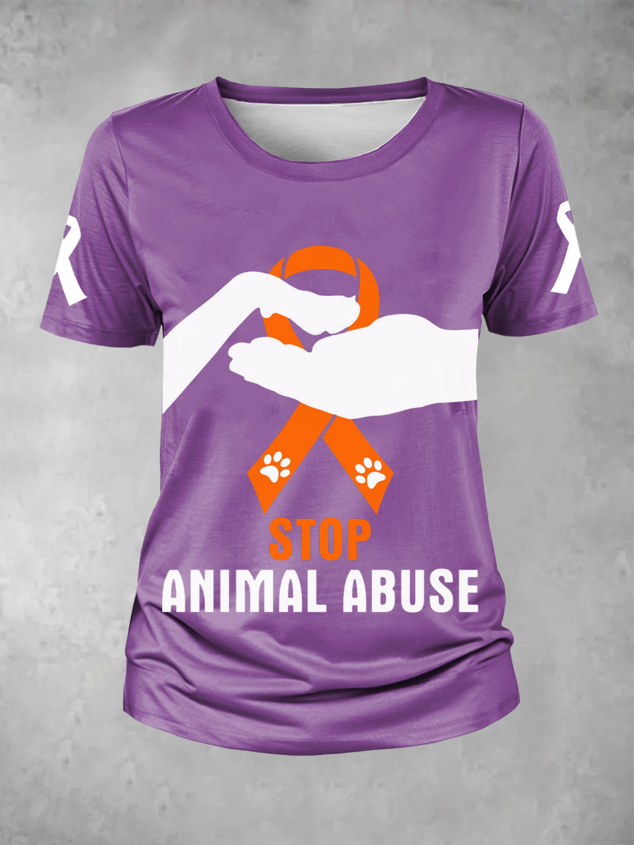 Women's stop animal abuse T-shirt