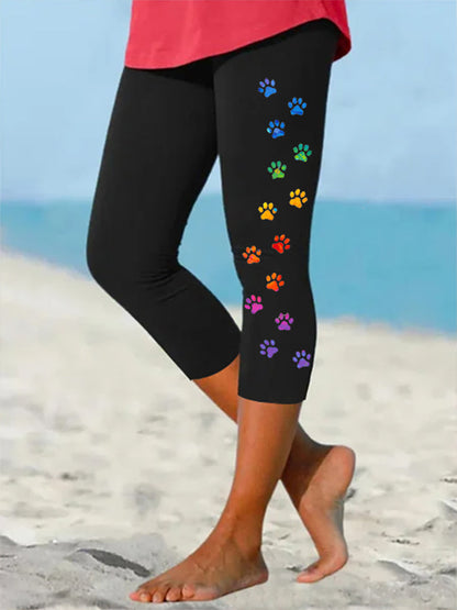 Women's Caring For Animals Paws Print Leggings