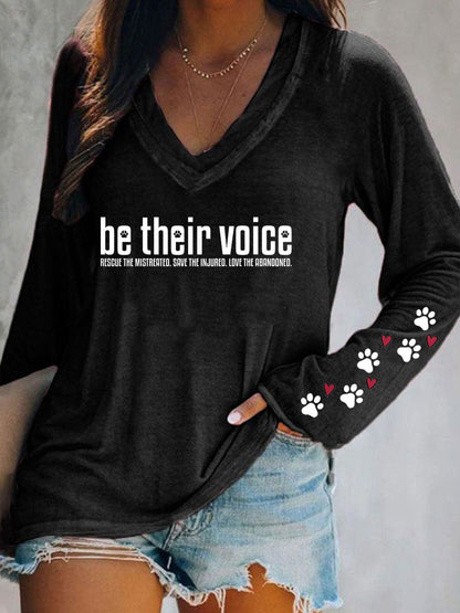 Women's Be Their Voice Printed Casual T-Shirt