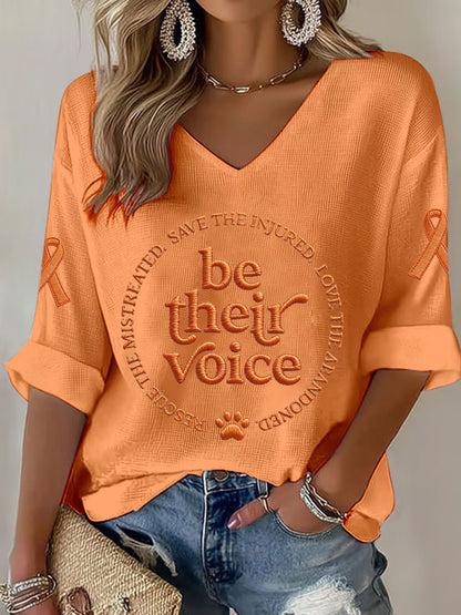 Women's 'be their voice' V-neck tops